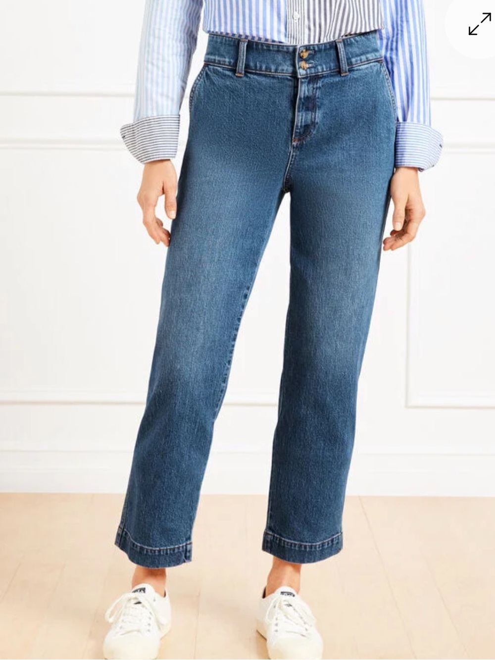 Talbots STRAIGHT ANKLE JEANS - capris SYDNEY WASH Size 8 Petite